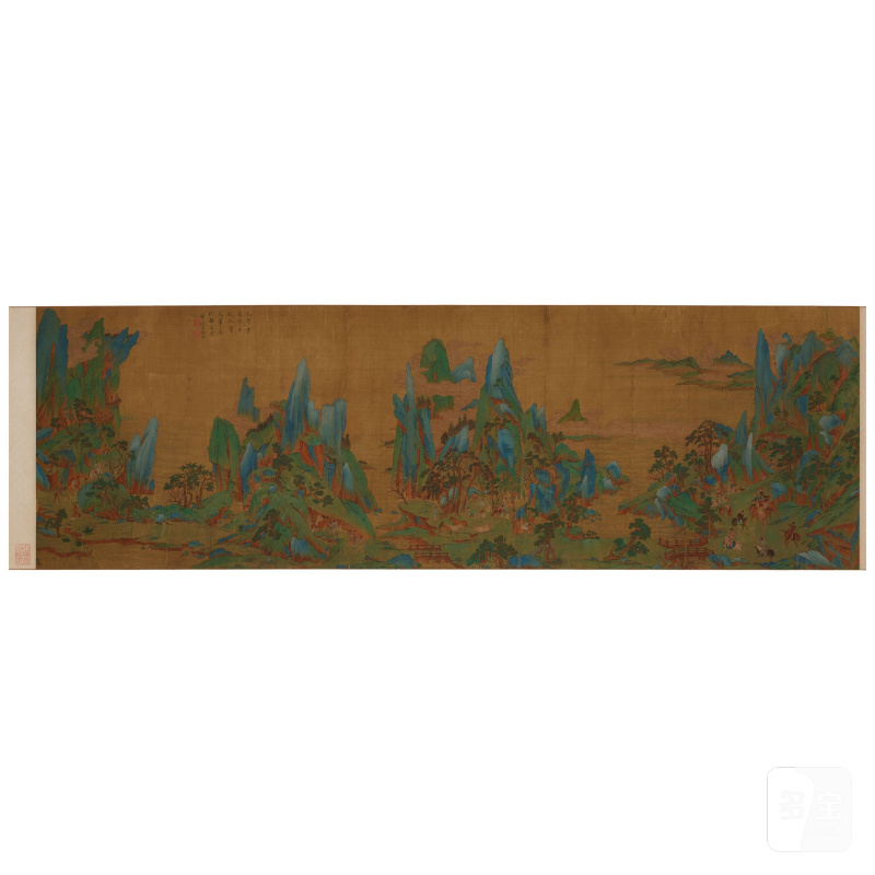 （仿）呂煥成 （仿）文徵明 青綠山水人物 橫卷二幅 設色絹本 手卷 | AFTER LU HUANCHENG/AFTER WEN ZHENGMING - 图8